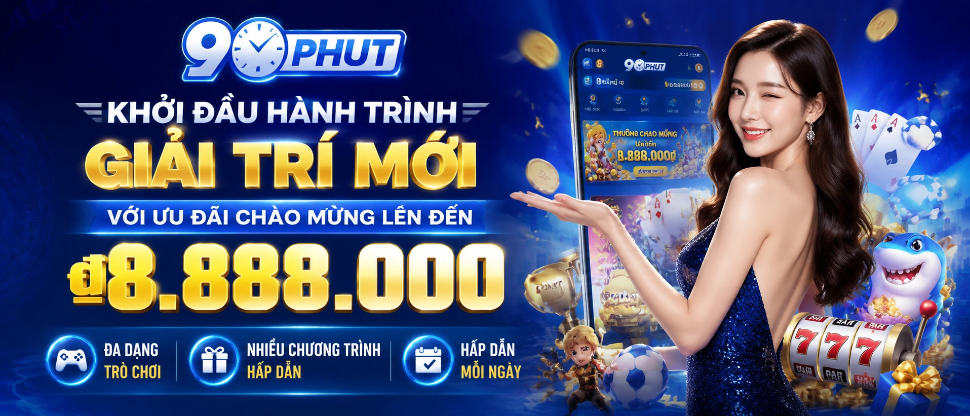 90phut giao diện giải trí trực tuyến trên điện thoại