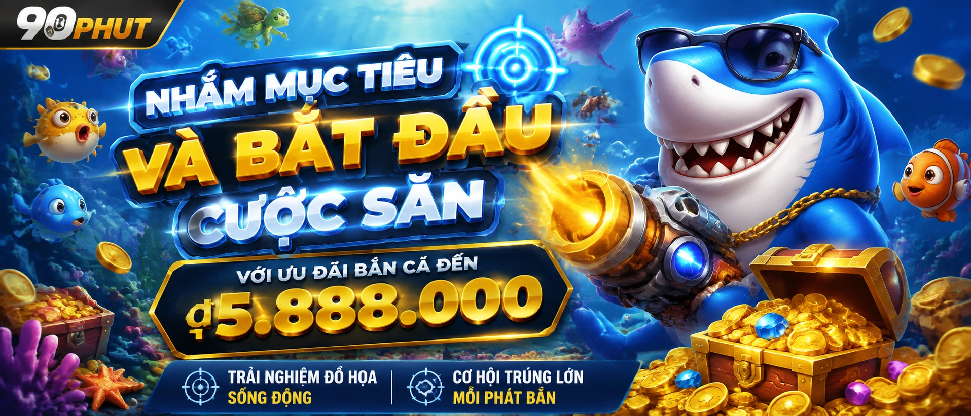 Game Bắn Cá 3D với giao diện nhiều đạn và vùng boss